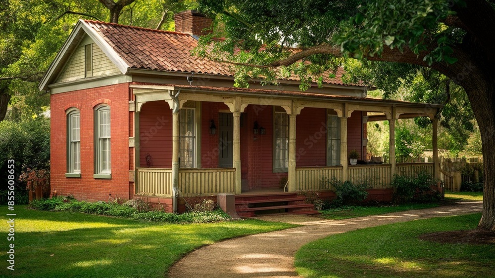 A charming, cozy house nestled in a picturesque countryside. A charming, cozy house nestled in a picturesque countryside.