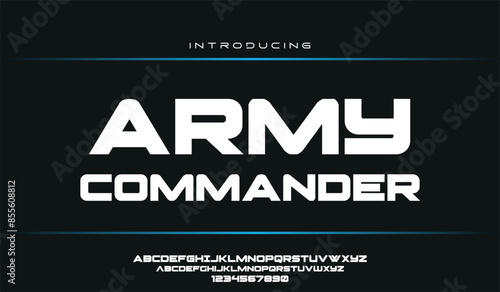 Bild auf Leinwand Army commander abstract digital technology logo design font alphabet minimal mod