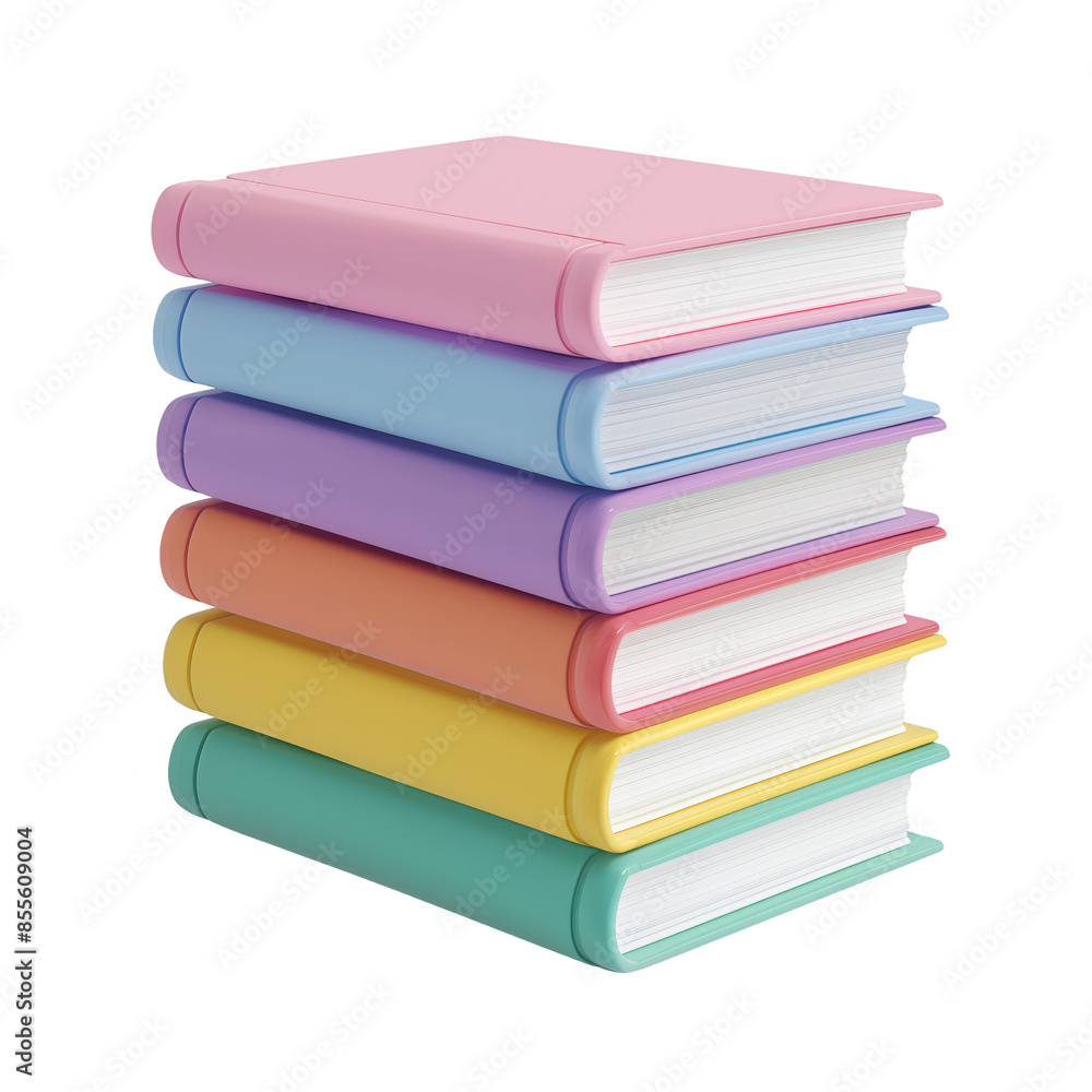 Stack of colorful books on a white background. Ideal for education, learning, school, and academic concepts. Stack of colorful books on a white background. Ideal for education, learning, school, and academic concepts.