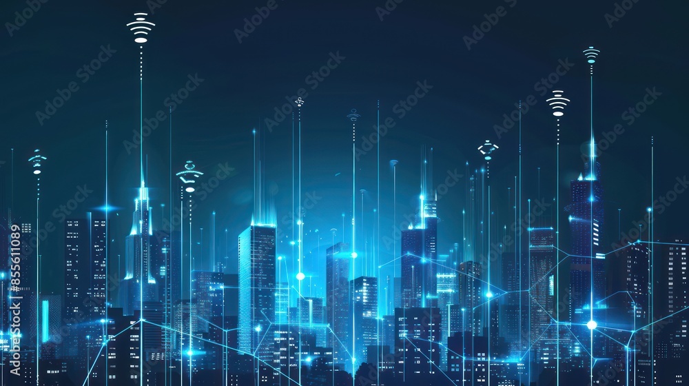 Digital Cityscape with Wireless Network Digital Cityscape with Wireless Network