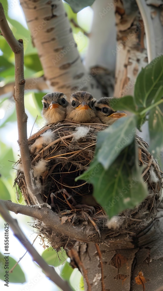 wild birds at the making nest, sperrling
