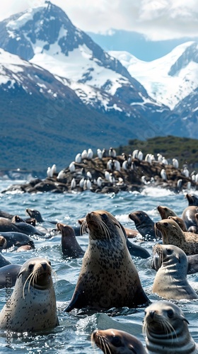 Lobo Marino species in the Beagle Channel,  león marino, lobos photo