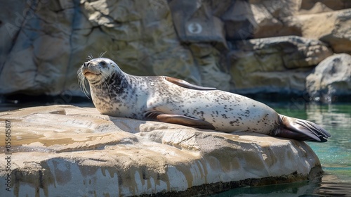 Lobo Marino sunbathing and playing around, león marino, lobos photo