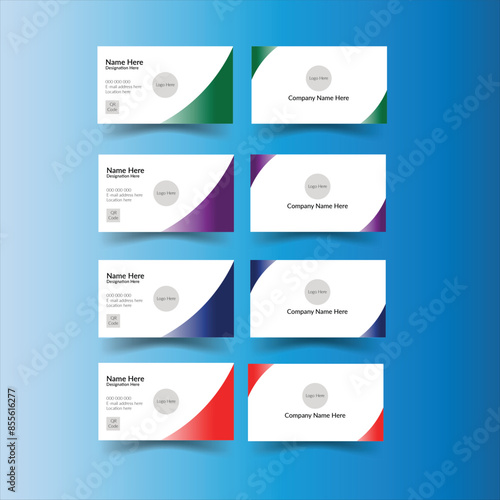 Elegant Professional Business Card Template in Multiple Colors - Customizable and Print-Ready Design