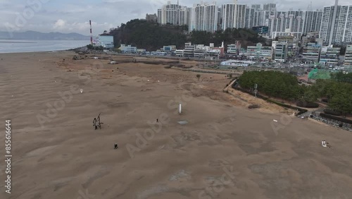 Aerial view of Dadaepo Beach in Busan, Korea photo