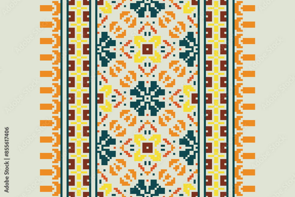 Geometric ethnic oriental seamless pattern traditional Design for background, carpet, wallpaper, clothing, wrapping, Batik, fabric, vector, illustration, boho embroidery style. Geometric ethnic oriental seamless pattern traditional Design for background, carpet, wallpaper, clothing, wrapping, Batik, fabric, vector, illustration, boho embroidery style.
