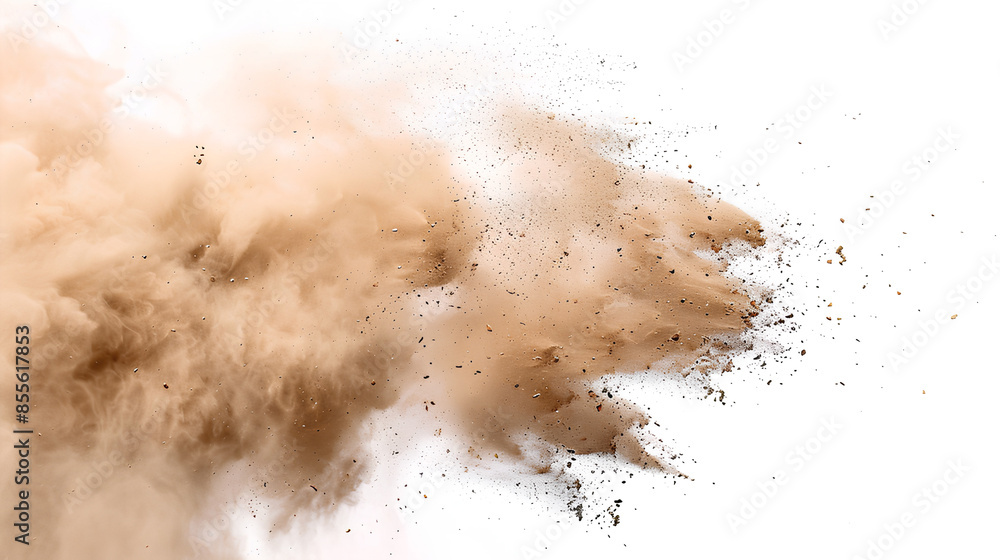 sandstorm sand dust cloud flying small particles isolated in white background sandstorm sand dust cloud flying small particles isolated in white background