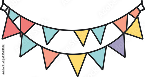 Birthday Bunting Garland Vector Illustration. photo