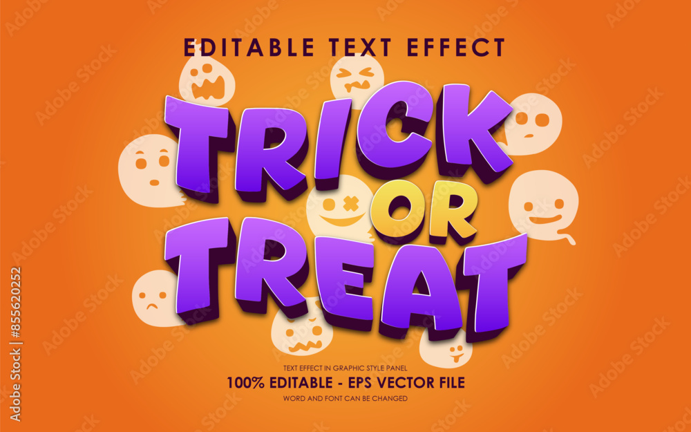 Fototapeta premium Editable Trick or Treat Halloween Text Effect