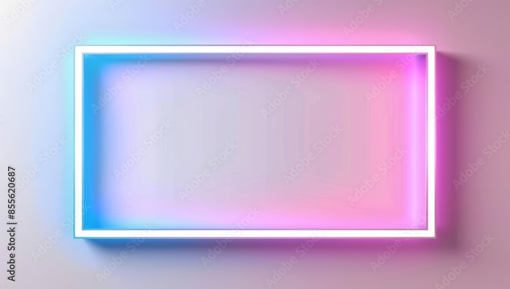 A simple white rectangular border with neon blue and pink gradient edges A simple white rectangular border with neon blue and pink gradient edges
