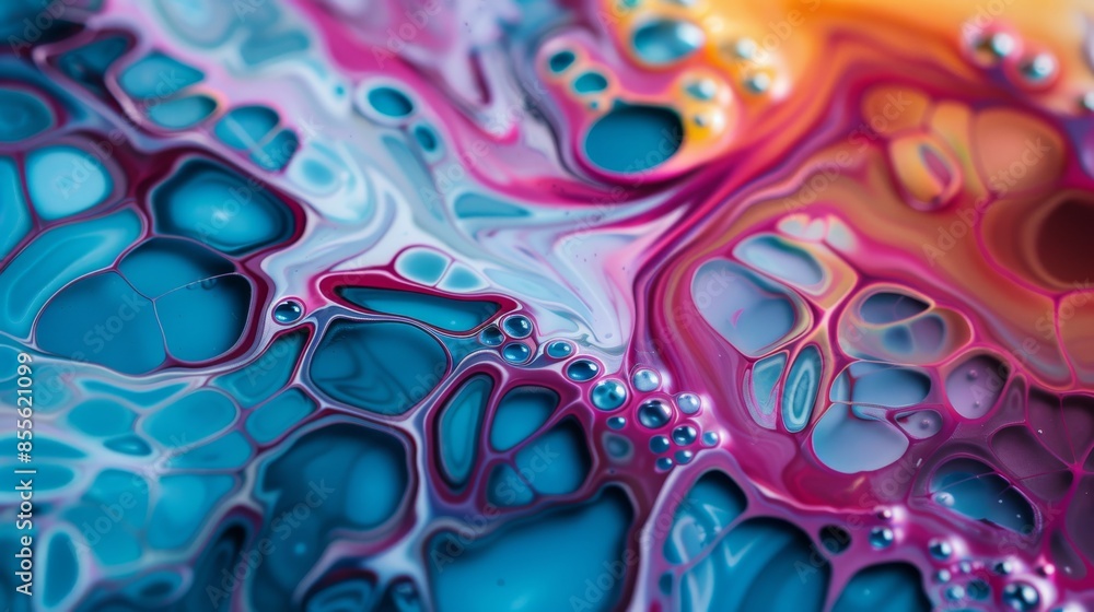 Abstract fluid art created by pouring and swirling liquid paint on a canvas Abstract fluid art created by pouring and swirling liquid paint on a canvas
