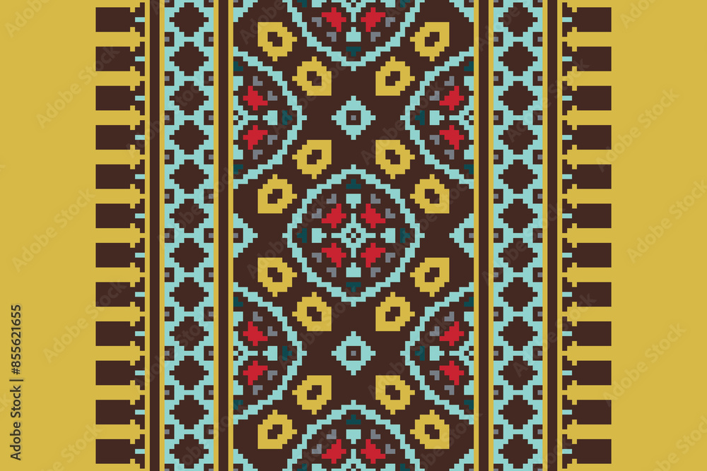 Geometric ethnic oriental seamless pattern traditional Design for background, carpet, wallpaper, clothing, wrapping, Batik, fabric, vector, illustration, boho embroidery style. Geometric ethnic oriental seamless pattern traditional Design for background, carpet, wallpaper, clothing, wrapping, Batik, fabric, vector, illustration, boho embroidery style.