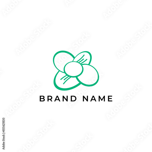 ILLUSTRATION ECO FLORAL LEAF GREEN GRADIENT COLOR SIMPLE BOTANICAL GEOMETRIC NATURE LOGO ICON TEMPLATE ELEMENT DESIGN VECTOR