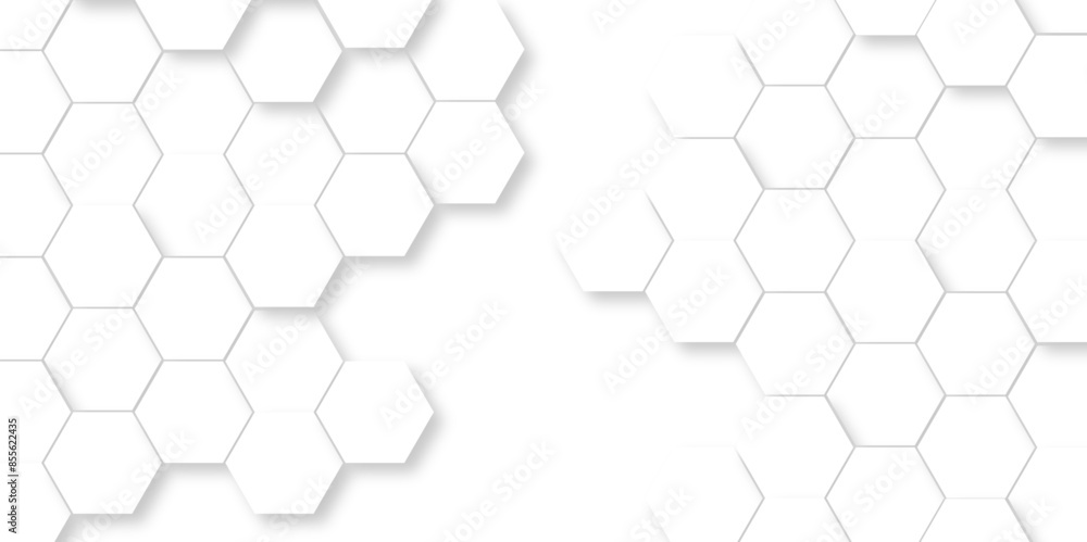 Fototapeta premium Vector White Hexagonal Background. Luxury White Pattern. Vector Illustration. 3D Futuristic abstract honeycomb mosaic white background. geometric mesh cell texture. modern futuristic wallpaper.