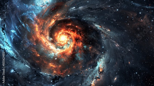 Cosmic vortex of stars in an artistic space illustration.