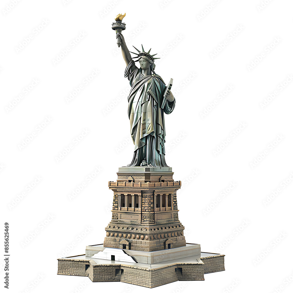 Fototapeta premium statue of liberty isolated on white ,independence day America ,white background