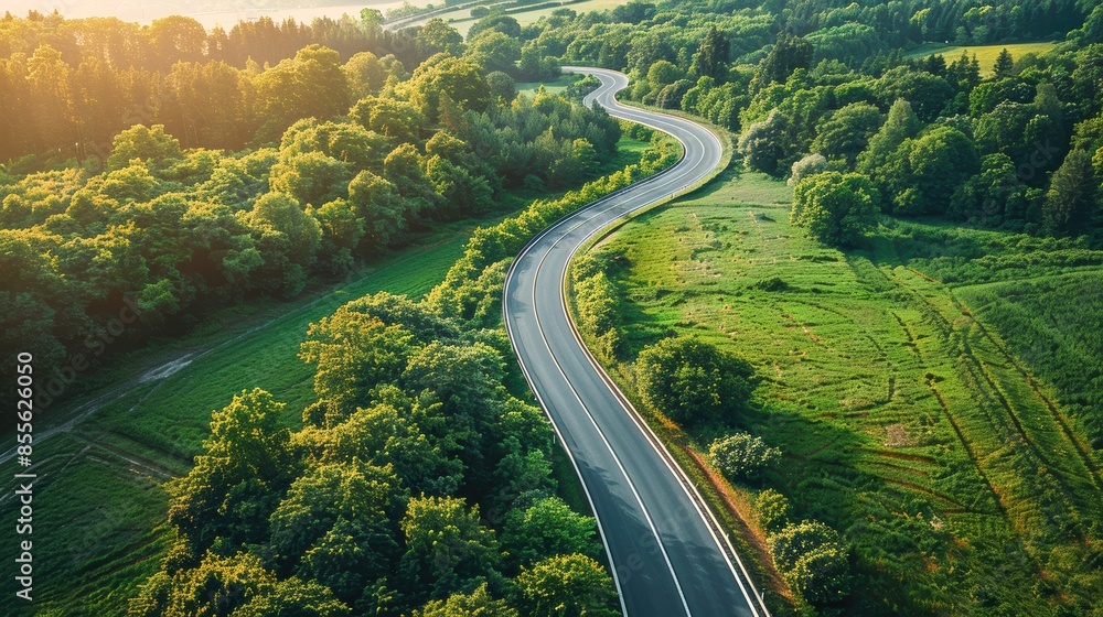 Fototapeta premium Eco-friendly energy routes, visualizing the shift towards renewable resources and ESG commitments