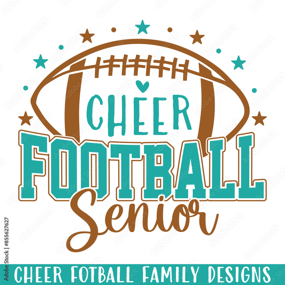 Obraz premium Cheer football player senior love, football player family svg design