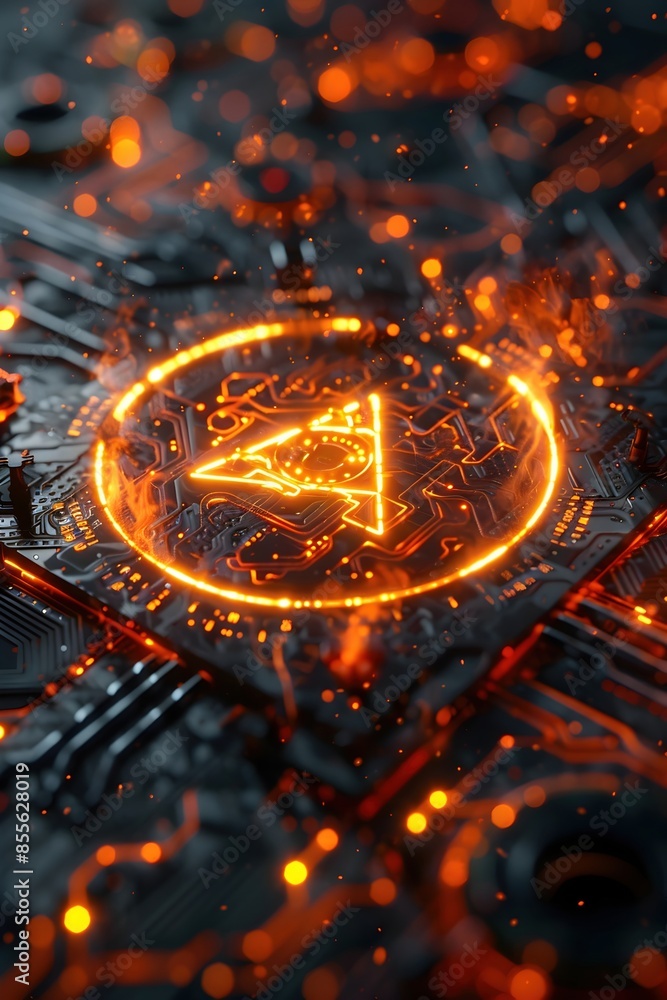 Arcane Digital Ritual with Glowing Occult Symbols Encoded in Futuristic ...