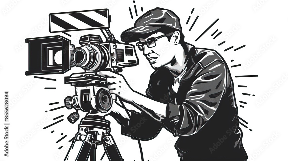 Film Crew Clapperboard Cameraman Soundman Drawing, pic of slenderman Film Crew Clapperboard Cameraman Soundman Drawing, pic of slenderman