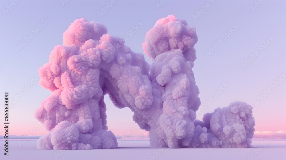 Soft Lavender Cloud Resembling Letter N in Dusk Sky Background Soft Lavender Cloud Resembling Letter N in Dusk Sky Background