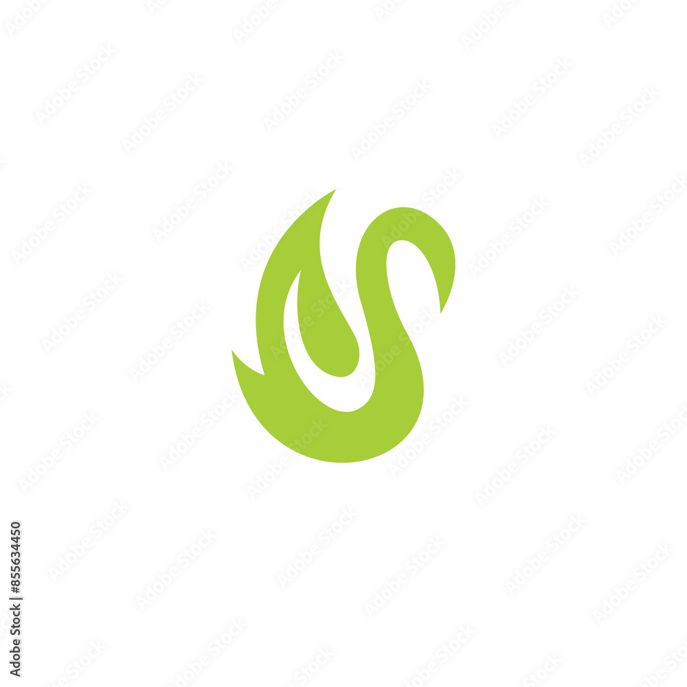 Swan Leaf Logo Design. Nature Swan Vector Swan Leaf Logo Design. Nature Swan Vector