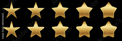 Set rating stars icon badges. Feedback customers. Rank, level of satisfaction rating. Five stars customer product rating review. 5 star rating icon. Vector illustration.