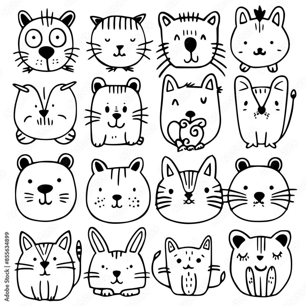 cute animal svg, farm animal svg, Animal clipart, Animal Svg, Doodle