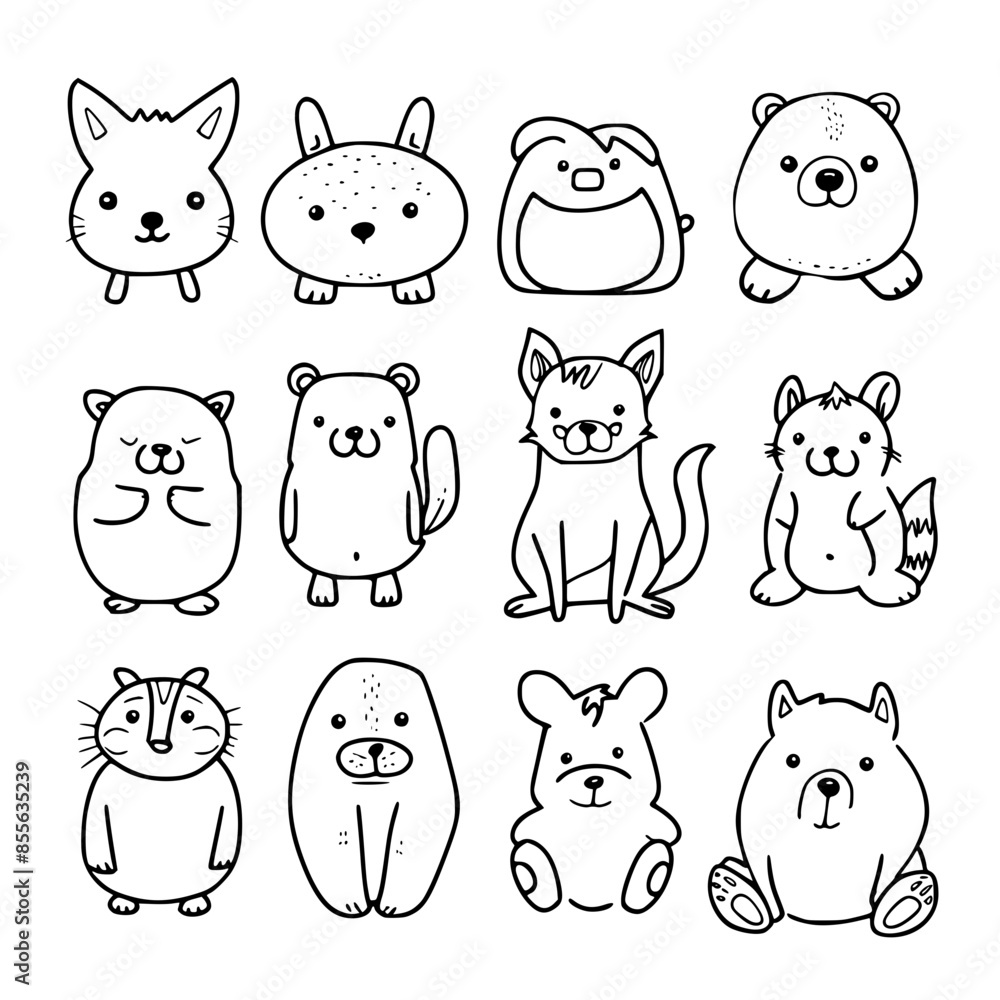 cute animal svg, farm animal svg, Animal clipart, Animal Svg, Doodle