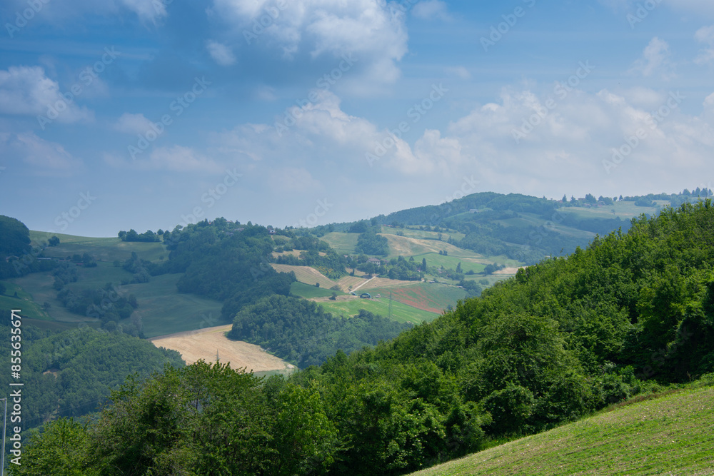 Fototapeta premium Landscape of the Emilia-Romagna region near the city of Parma in Italy