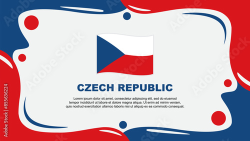 Czech Republic Flag Abstract Background Flat Design Template. Czech Republic Independence Day Banner Wallpaper Vector Illustration. Czech Republic Design