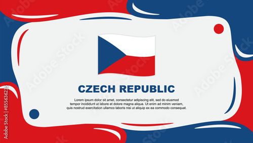 Czech Republic Flag Abstract Background Flat Design Template. Czech Republic Independence Day Banner Wallpaper Vector Illustration. Czech Republic Illustration