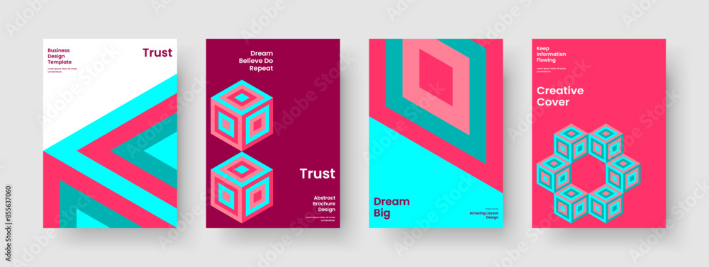 Fototapeta premium Geometric Book Cover Template. Modern Brochure Design. Creative Business Presentation Layout. Background. Banner. Flyer. Poster. Report. Pamphlet. Magazine. Leaflet. Catalog. Portfolio