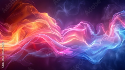 Abstract neon light, fluorescent glow of neon lights, illustration of exhibition background.