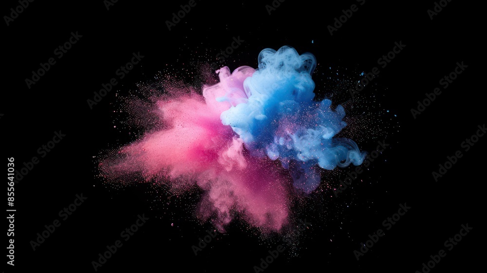 Abstract Cloud of Pink and Blue Color Explosion Abstract Cloud of Pink and Blue Color Explosion
