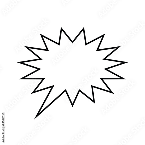 empty scream speech bubble / burst with white background line art vector icon for comic apps and websites
