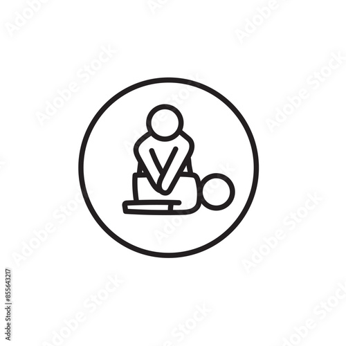 heart cpr medical icon vector design