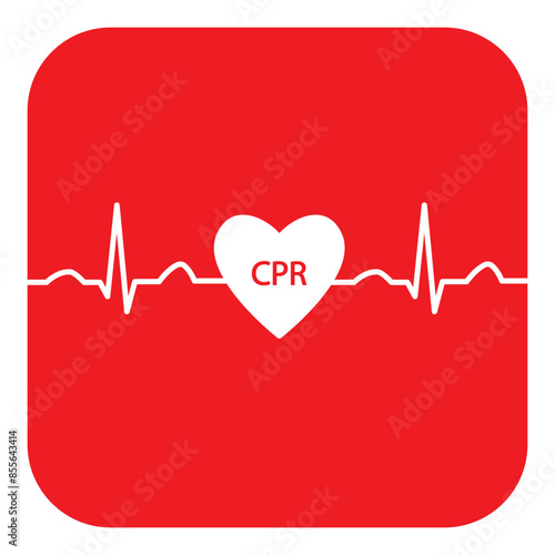 heart cpr medical icon vector design