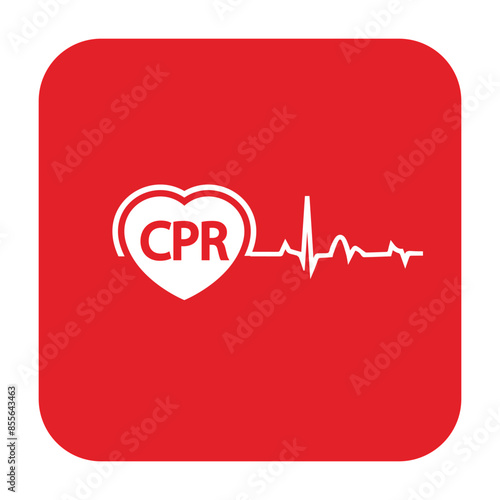 heart cpr medical icon vector design