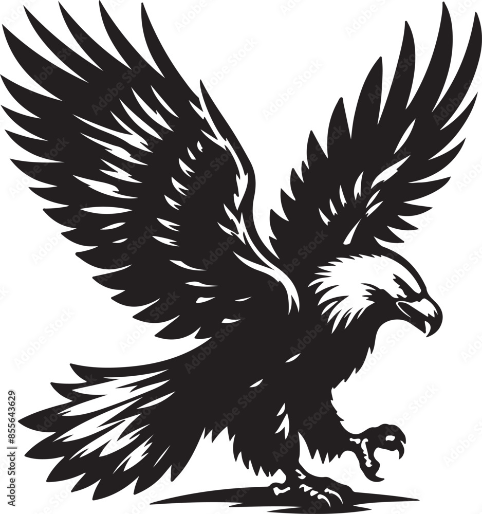 Obraz premium Eagle silhouette vector style