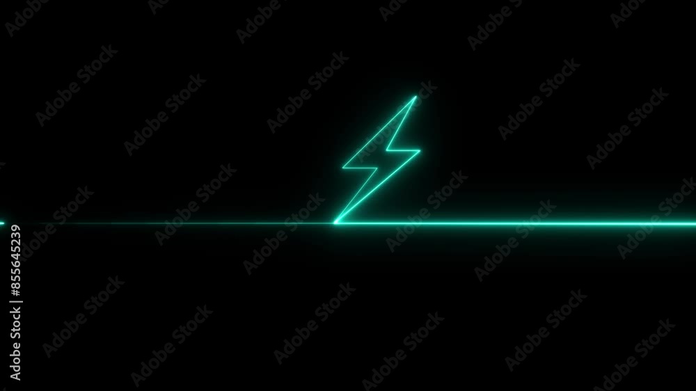 Neon Battery charging power symbol, lightning bolt sign in the circle. Neon Battery charging power symbol, lightning bolt sign in the circle.