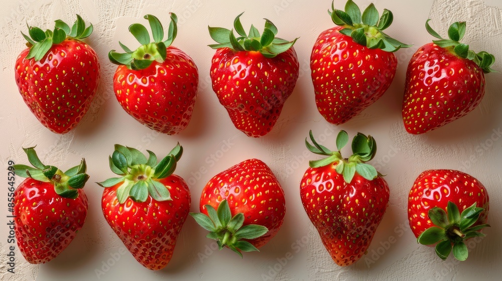 Composition with ripe red strawberries on light background Composition with ripe red strawberries on light background