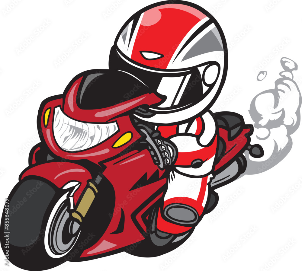 Speeding Motorcycle Racer cartoon vector Speeding Motorcycle Racer cartoon vector