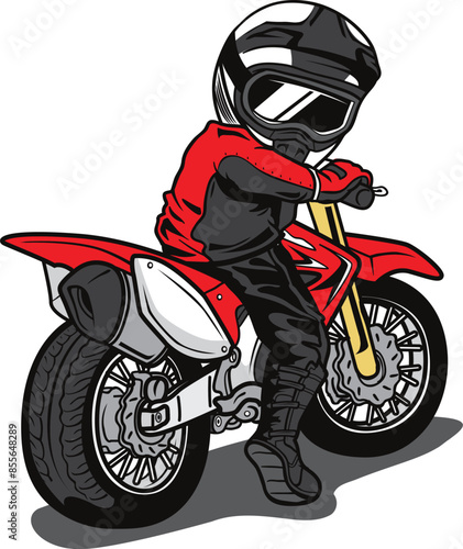 motocross rider Cartoon vector