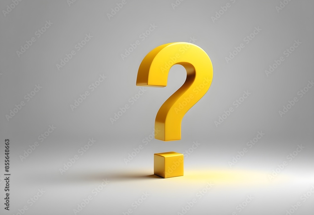 3d yellow question mark. Faq problem solution symbol. Vector illustration on isolated background. 3d yellow question mark. Faq problem solution symbol. Vector illustration on isolated background.