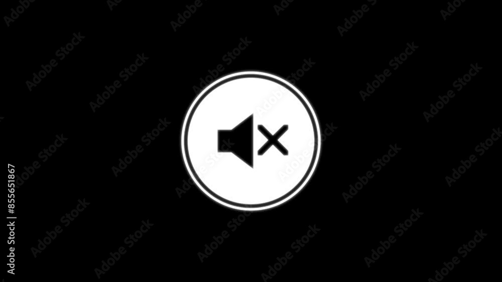 white Speaker Volume Symbol Icon Design animation on black background. white Speaker Volume Symbol Icon Design animation on black background.