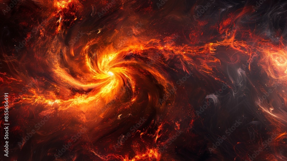 A swirling fire vortex emits heat and light, creating a stunning natural display. A swirling fire vortex emits heat and light, creating a stunning natural display.