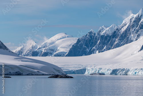 Antarctica mountains and sea. South Pole. Antarctica landscape