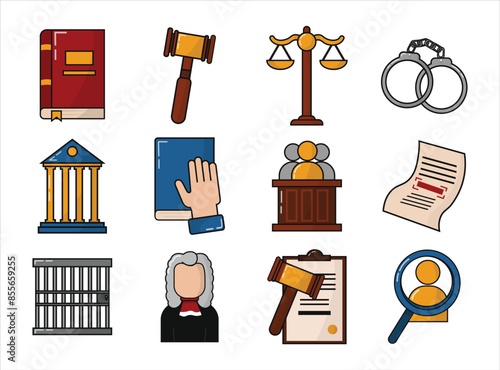 Justice and Law Icon Set