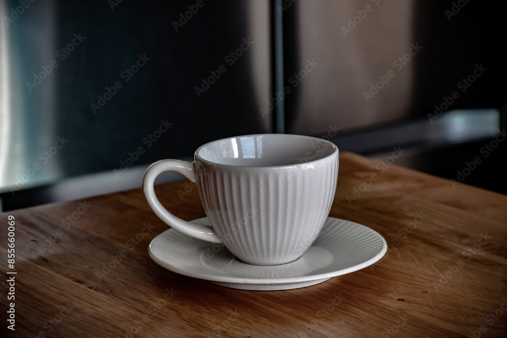 Ceramic white mug with saucer Ceramic white mug with saucer